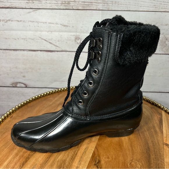 Steve Madden Black Waterproof Faux Fur Lined Boot Sz 9 - Picture 6 of 9
